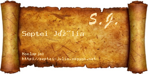 Septei Júlia névjegykártya